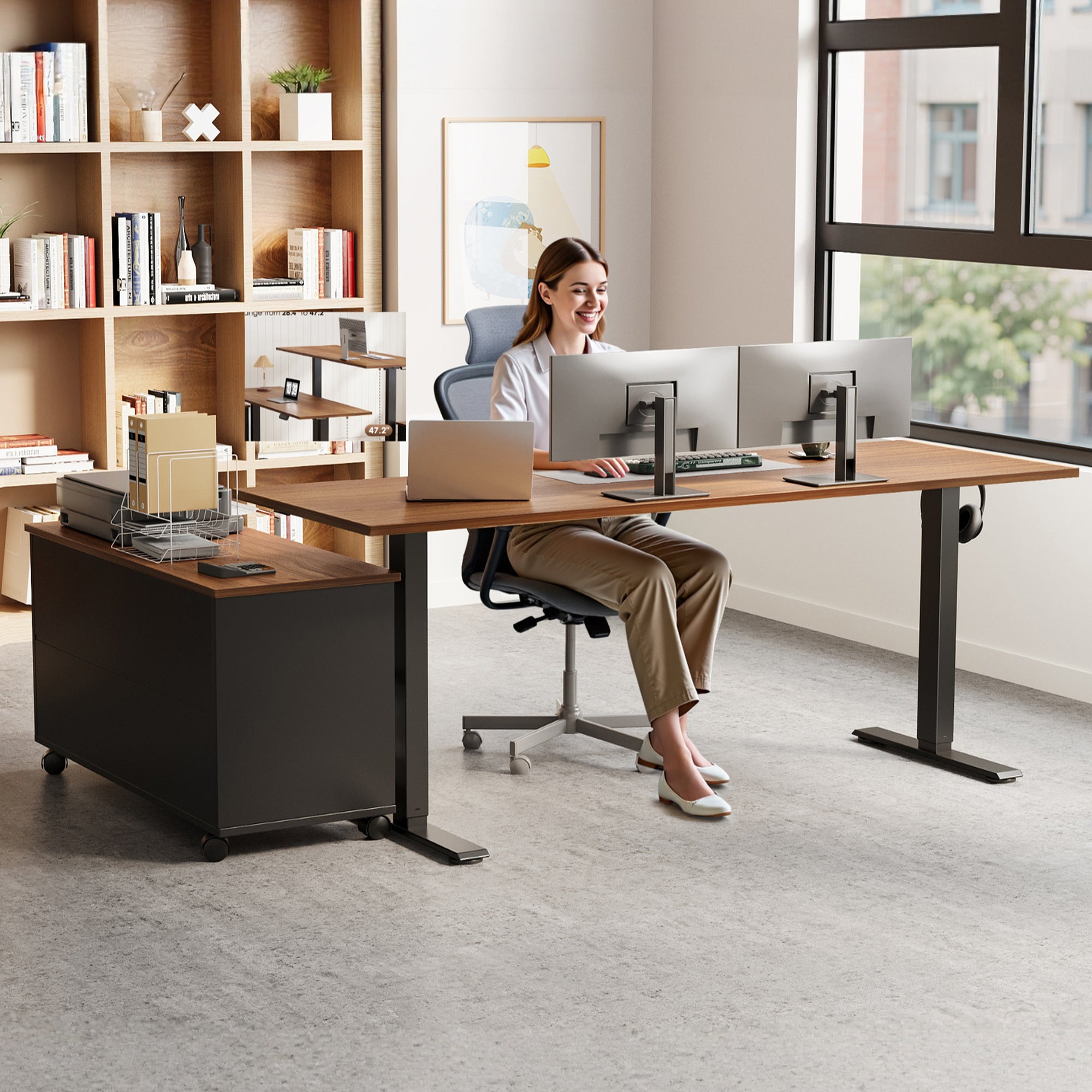 Sit-Stand Workstation Height Dial-In Sit-Stand Workstation Height Dial-In - OffiGo sit-stand workstation