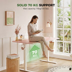 OffiGo 48" Electric Height Adjustable Standing Desk – Pink Sit-Stand Workstation