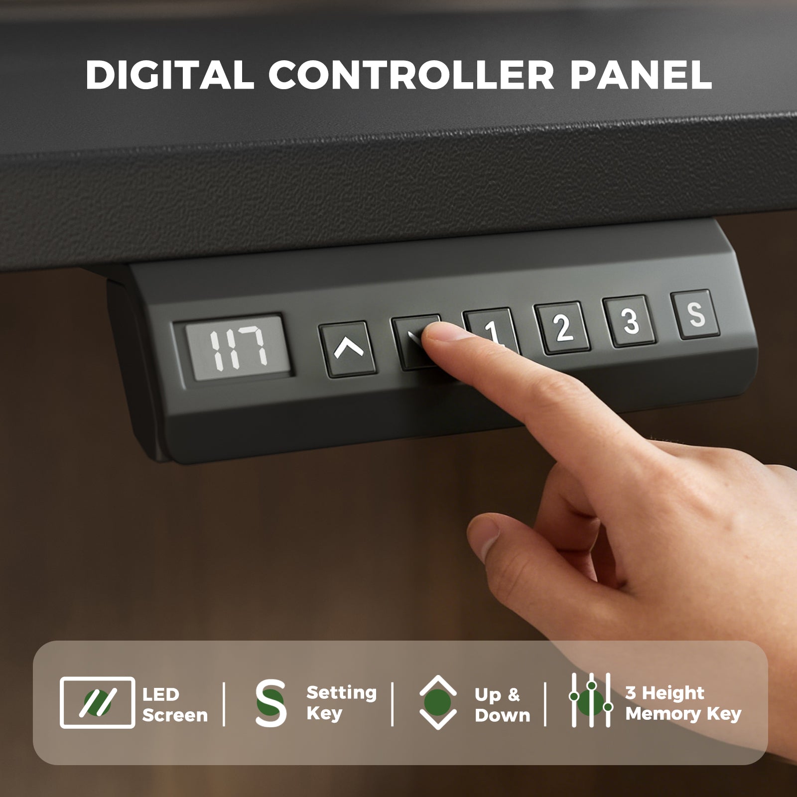 OffiGo 63" L-Shaped Electric Standing Desk with Adjustable Height & Integrated Power