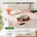 OffiGo 48" Electric Height Adjustable Standing Desk – Pink Sit-Stand Workstation