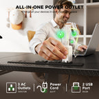 OffiGo 55" L-Shaped Electric Standing Desk with Keyboard Tray & Monitor Shelf