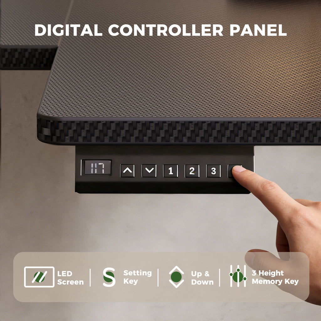 OffiGo 55" L-Shaped Electric Standing Desk with Spacious Work Surface & Adjustable Height