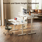 55" U-Shaped Electric Standing Desk with Drawers & Keyboard Tray, Height Adjustable Home Office Desk