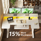 55" U-Shaped Electric Standing Desk with Drawers & Keyboard Tray, Height Adjustable Home Office Desk