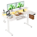 55" U-Shaped Electric Standing Desk with Drawers & Keyboard Tray, Height Adjustable Home Office Desk