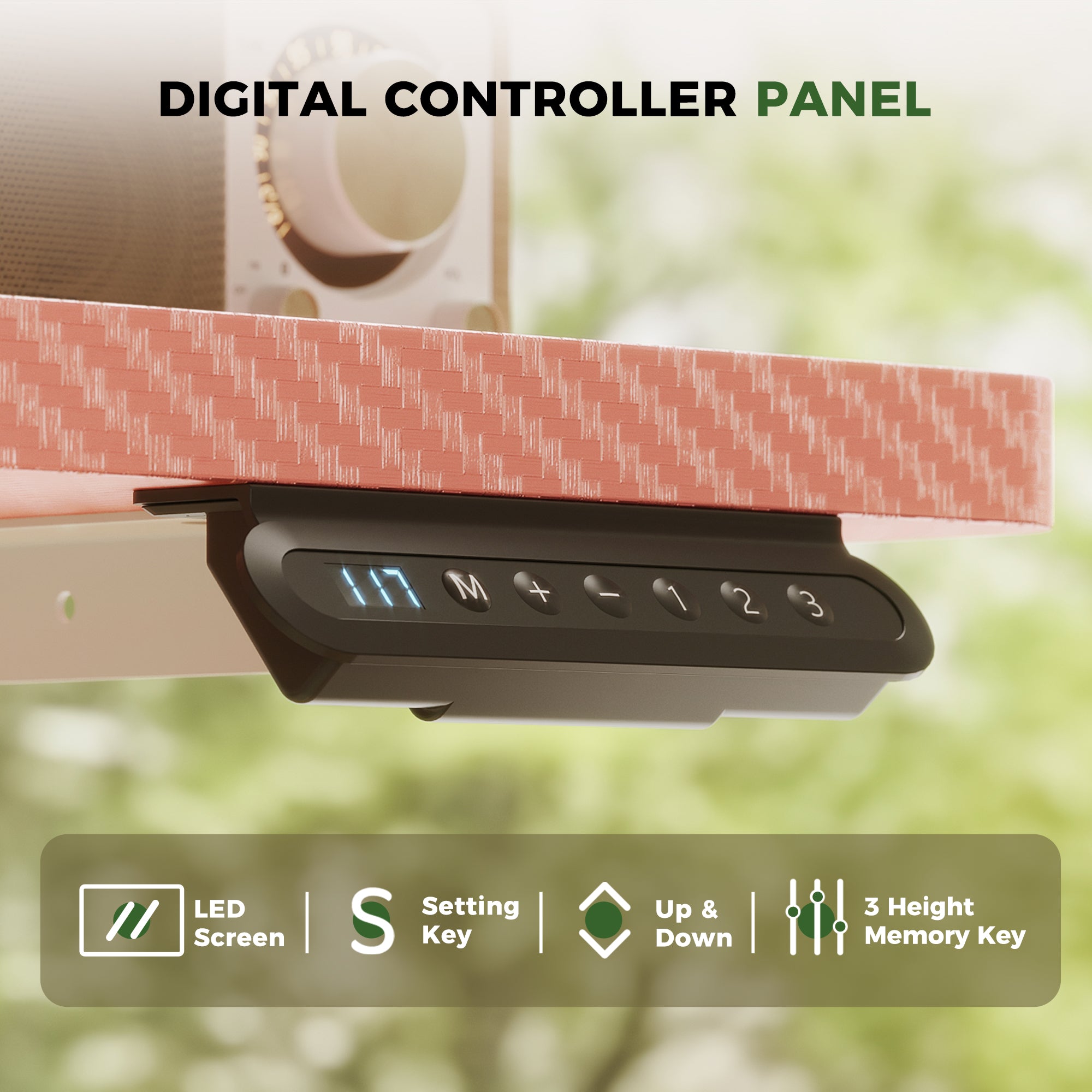 OffiGo 48" Electric Height Adjustable Standing Desk – Pink Sit-Stand Workstation