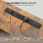 Equipped with 3 AC outlets, 2 USB ports, and 2 Type-C ports, this height adjustable desk offers convenient charging options for all your electronic devices, keeping your workspace organized and efficient.