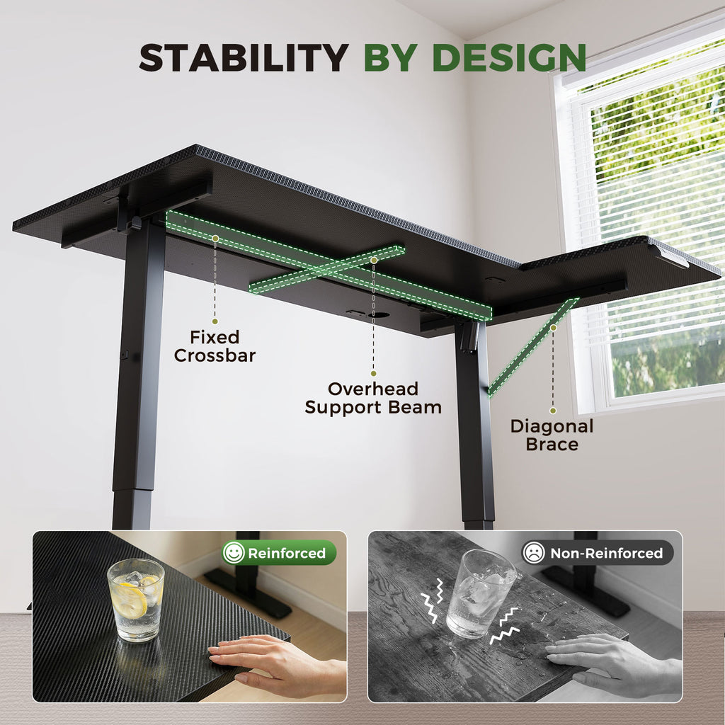 OffiGo 55" L-Shaped Electric Standing Desk with Spacious Work Surface & Adjustable Height