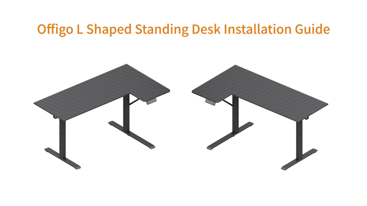 OffiGo 55" L-Shaped Electric Standing Desk with Spacious Work Surface & Adjustable Height