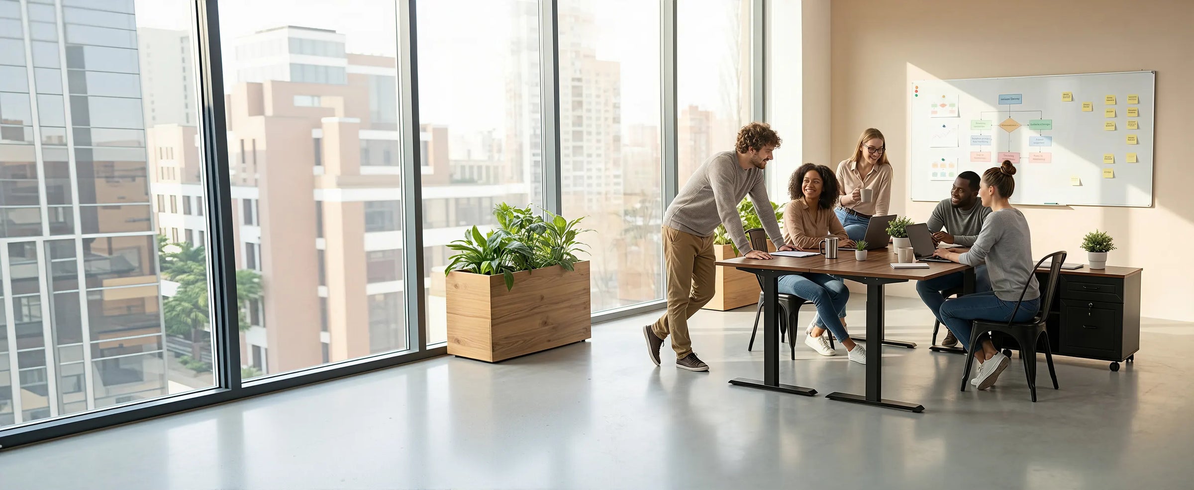 OffiGo standing desk team setup