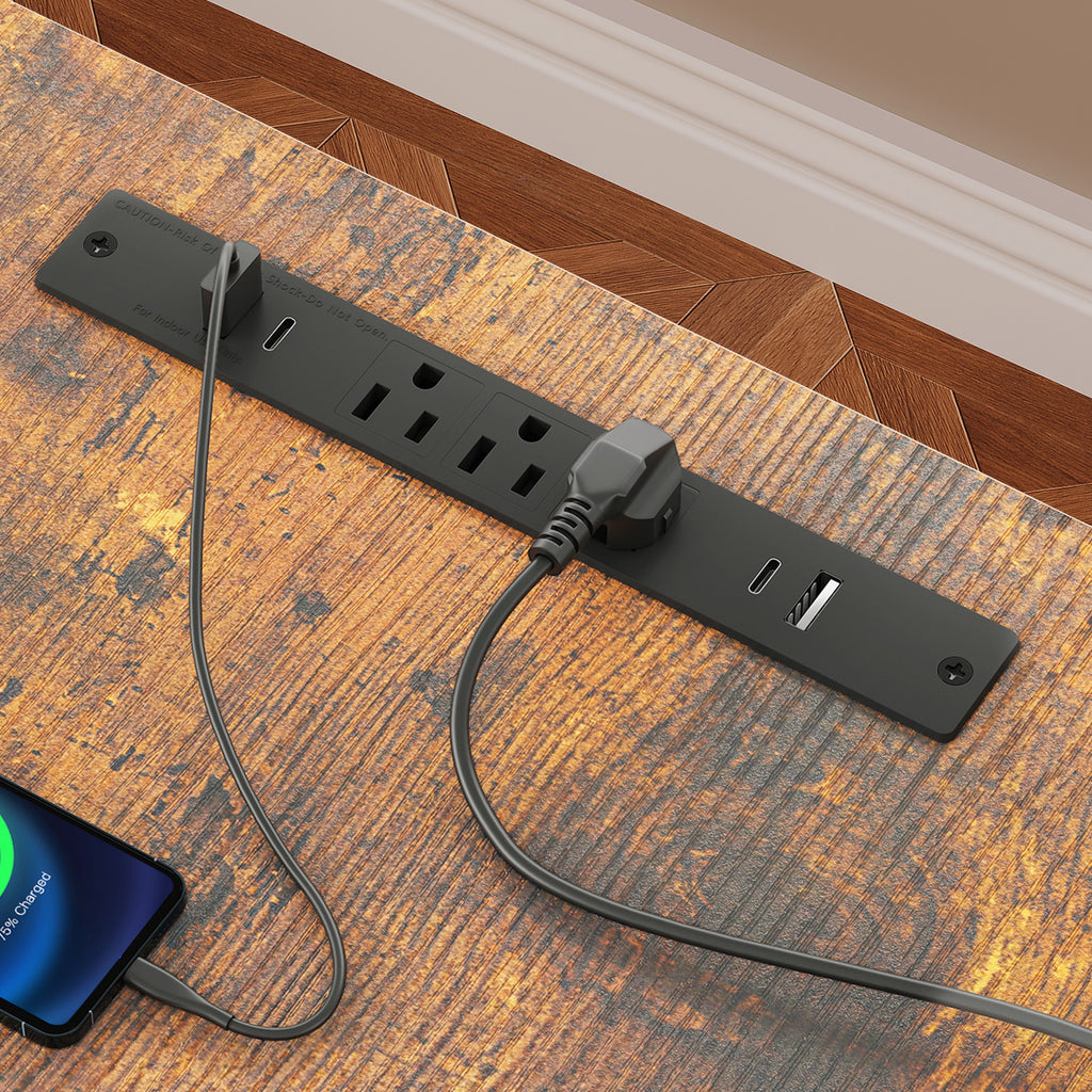 71" Executive Electric Standing Desk with Built-in Power Outlets & 1.38" Thick Desktop